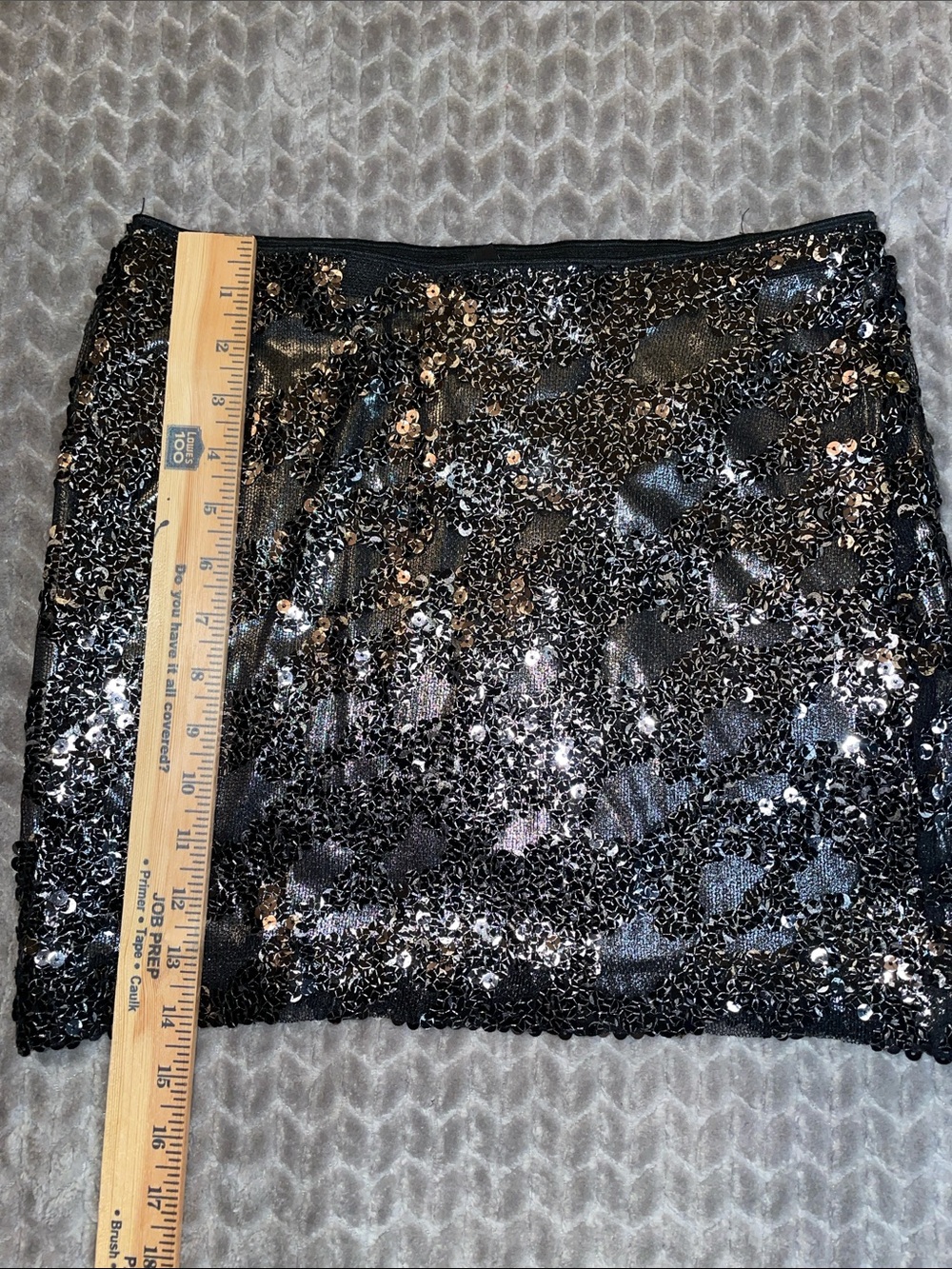 Express Black Sequin Lace Mini Skirt XS Floral Party Cocktail Y2K - Picture 10 of 10